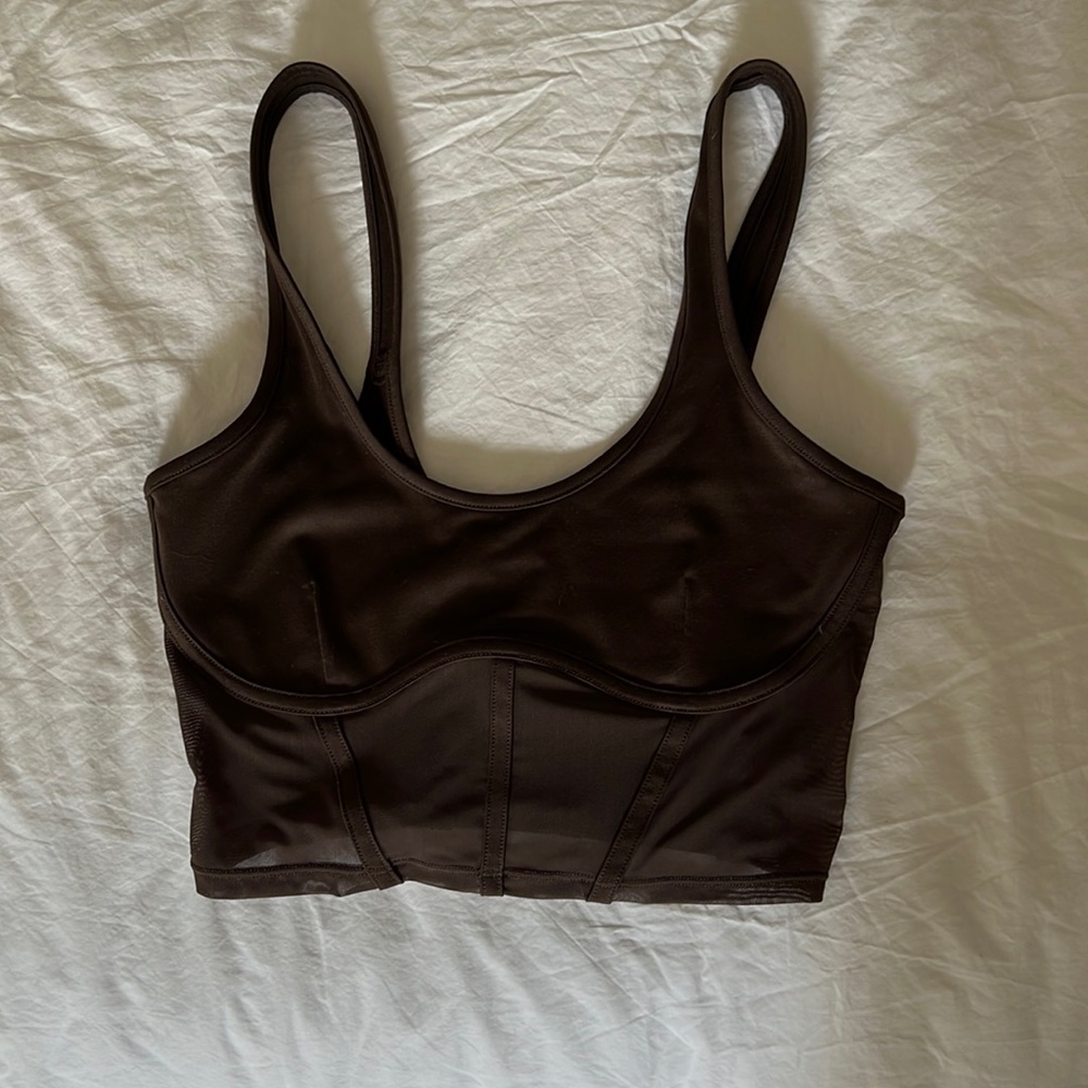 Alo yoga brown corset bra